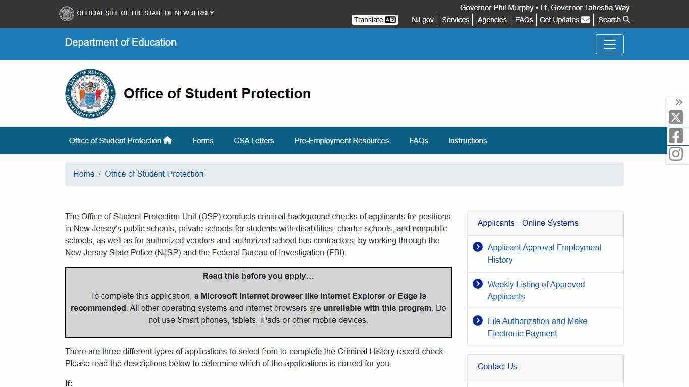 Criminal History Record Check